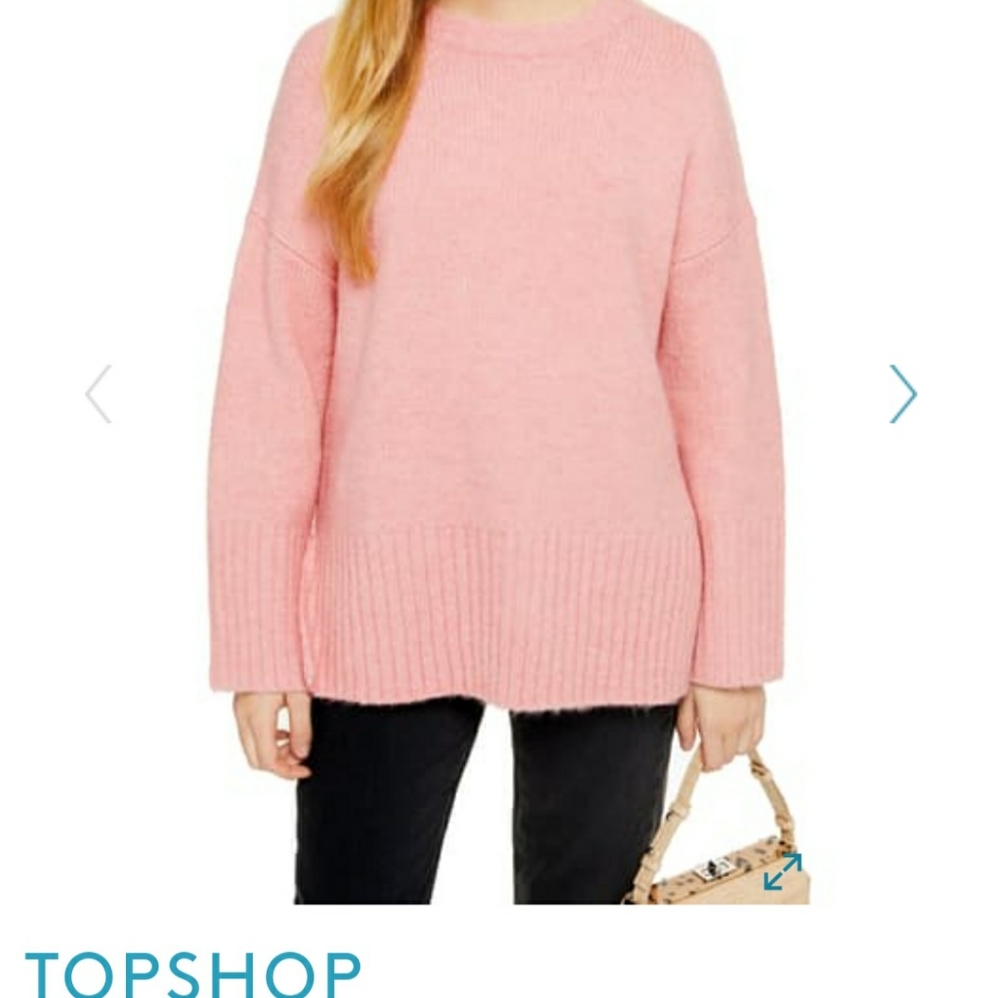 New $68 Topshop Supersoft Pink Sweater Large